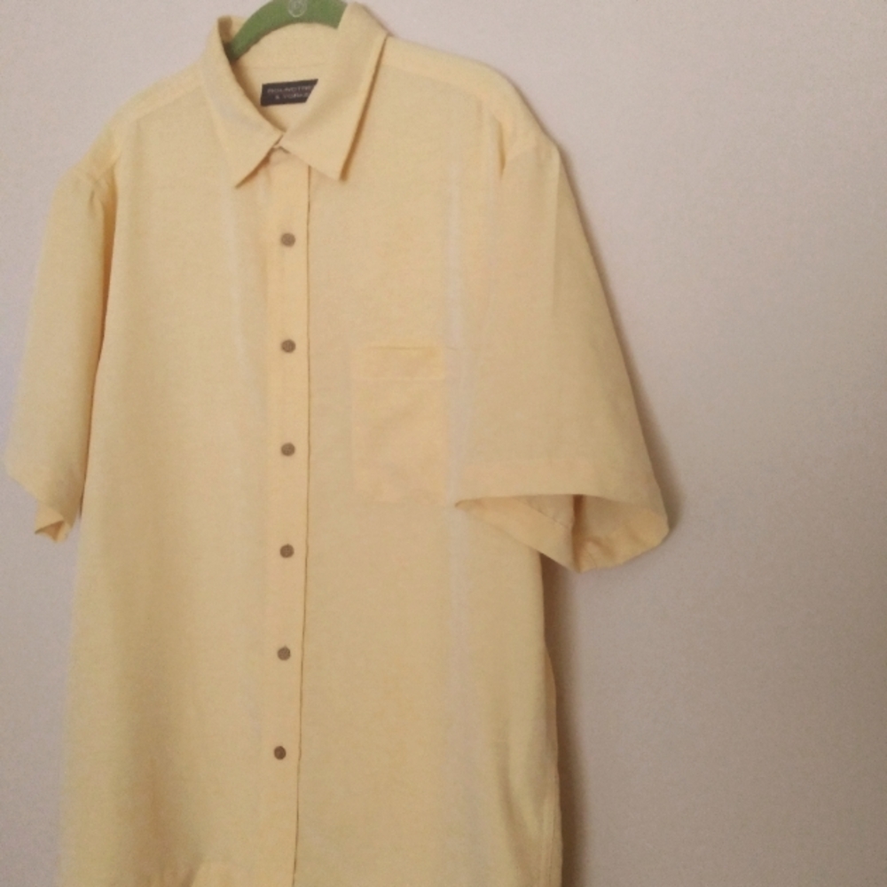 Roundtree‎ & Yorke Butter Yellow Modal Blend Lightweight Camp Shirt Large